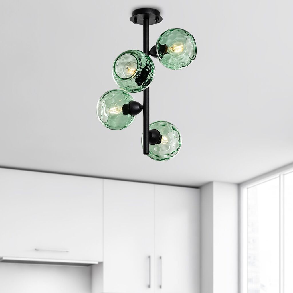 Opviq Luster Benek-15-14495, 40x40x55cm, IP20, Crno-zeleni