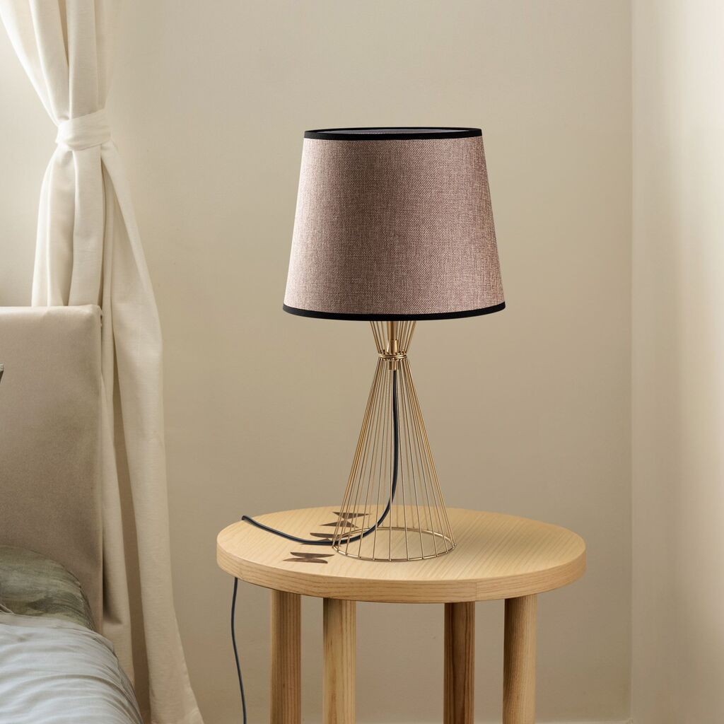 Opviq Stona lampa Telis-5383, 28x28x55 cm, IP20, Zlatno-smeđe boje