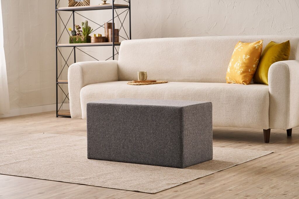 Atelier del Sofa Tabure Demre, 80x40x40cm, Sivi