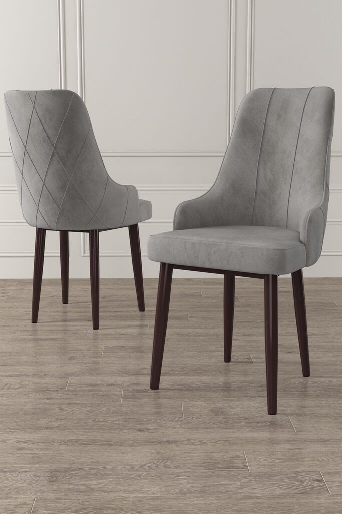 Hanah Home Set stolica Trex, 46x95x42 cm, 6 komada, Sivo-braon