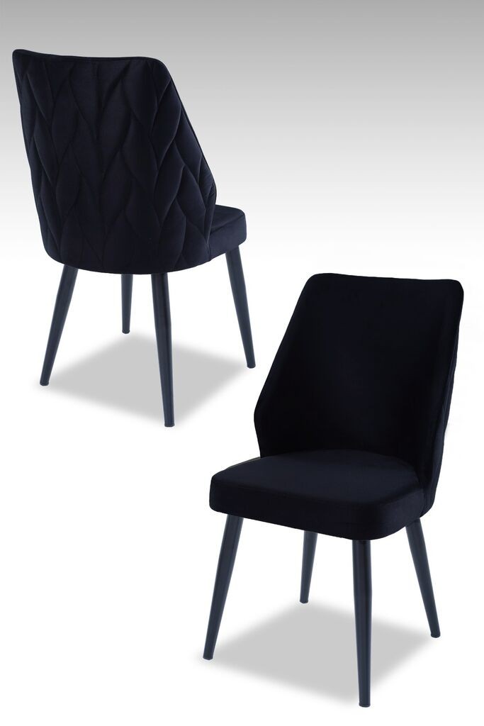 Hanah Home Set stolica Pufi, 48x90x43 cm, 2 komada, Crne