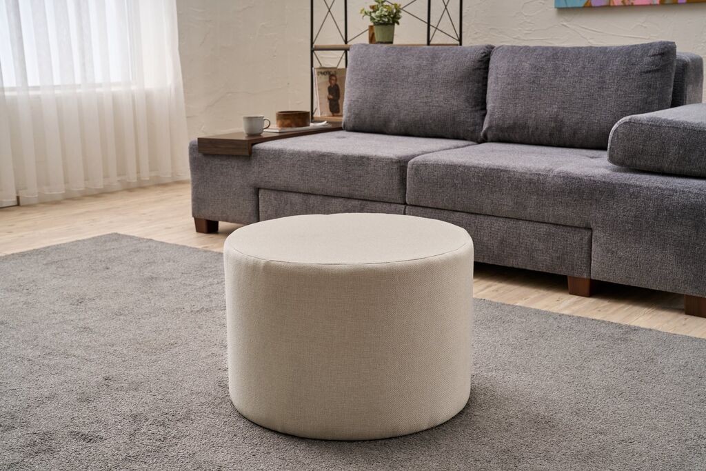 Atelier del Sofa Tabure Likya, 58x42x58cm, Krem