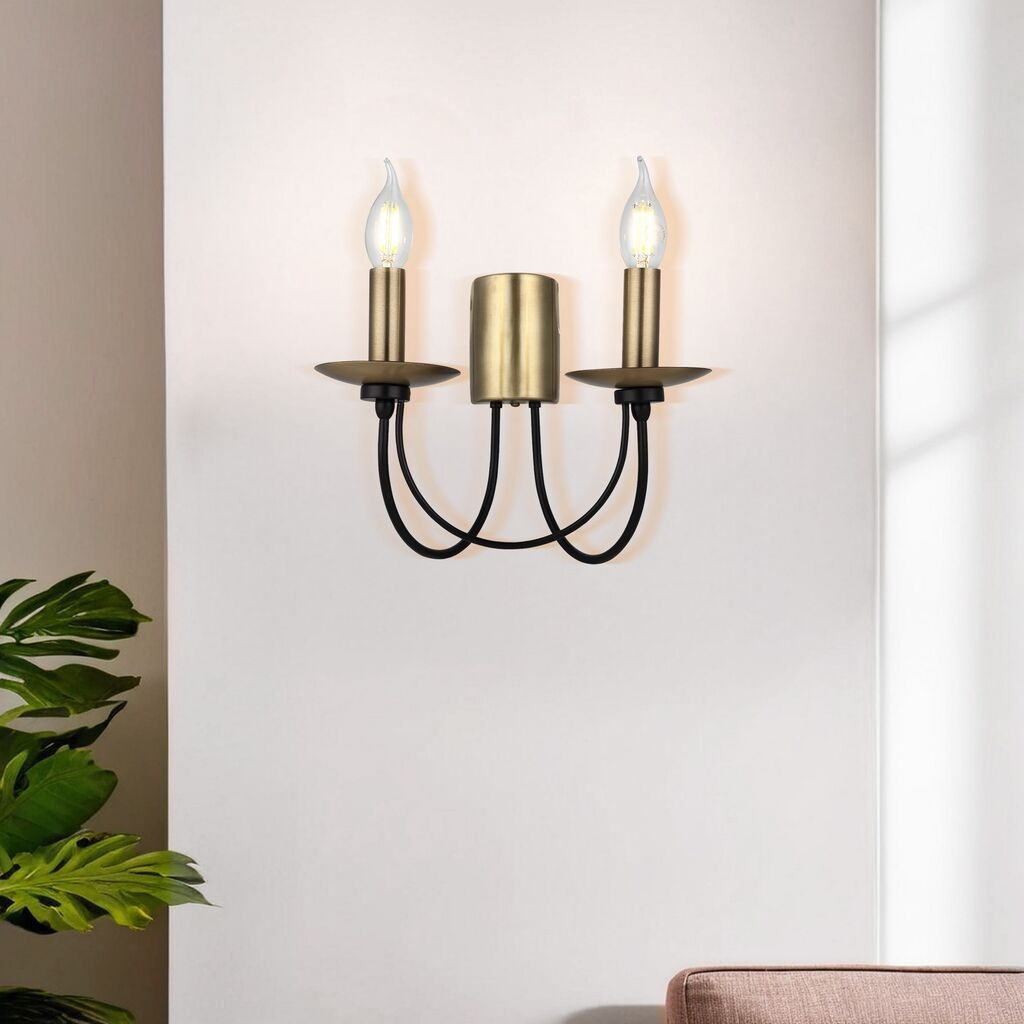 Opviq Zidna lampa Dofa-73-29, 7,5x10,5x3,5cm, 24cm, IP20, Zlatno-crna boje