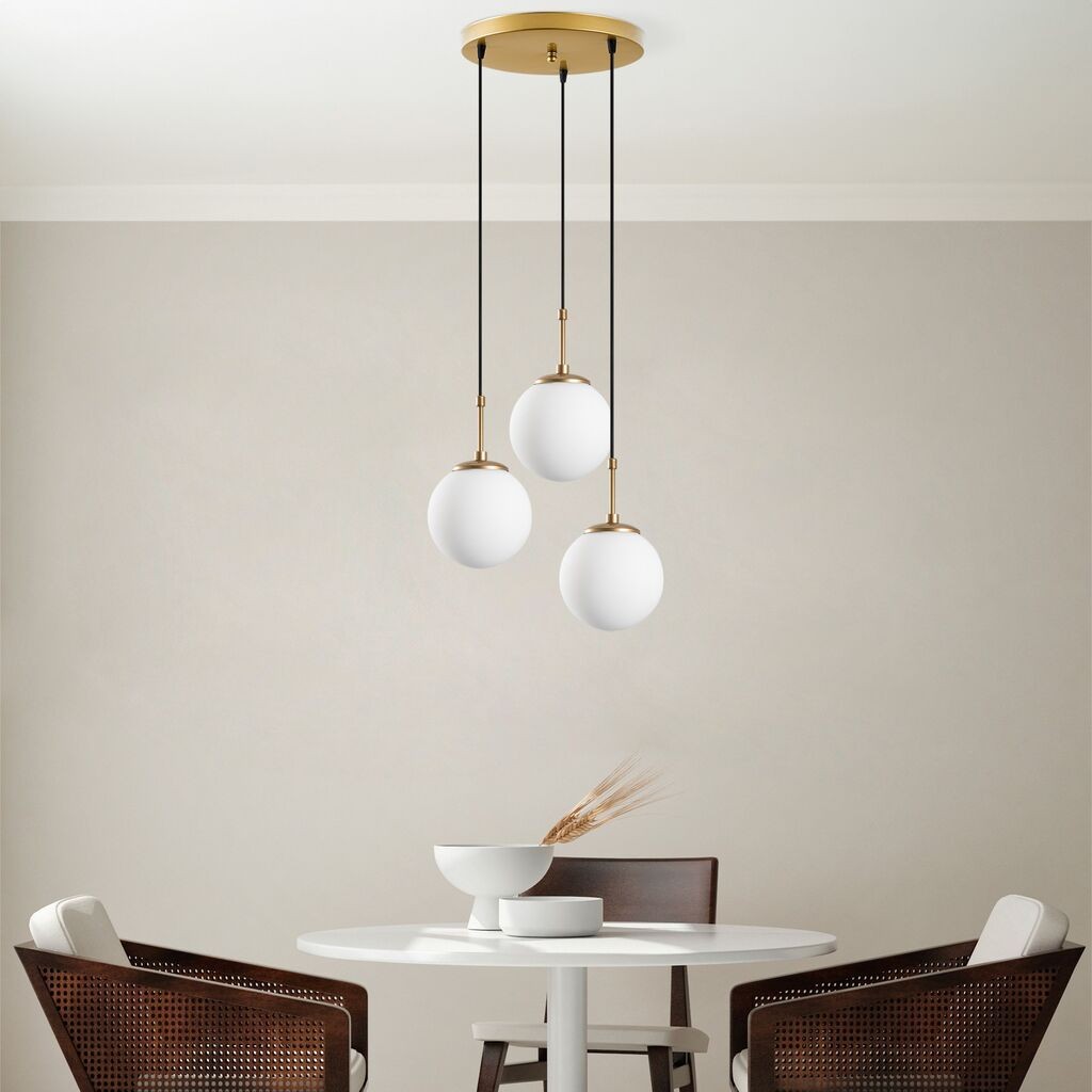 Opviq Luster Orbital-20-14047, 45x45x120cm, IP20, Belo-zlatne boje