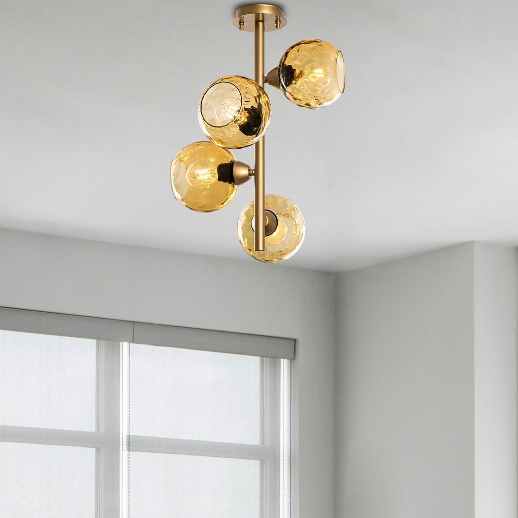 Opviq Luster Benek-15-14504, 40x40x55cm, IP20, Zlatno-žute boje