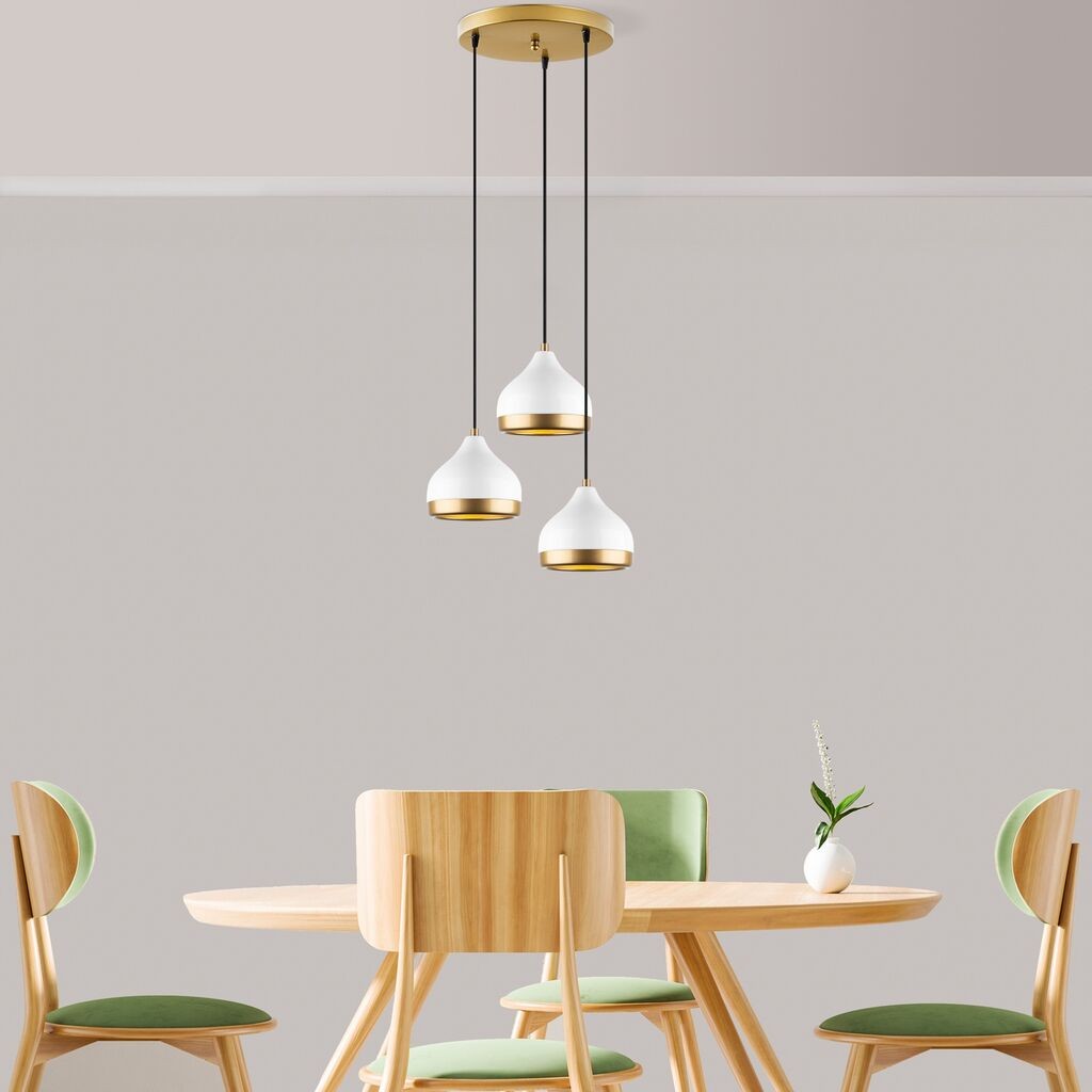 Opviq Luster Yildo-M-6875, 37x17x111cm, IP20, Belo-zlatne boje