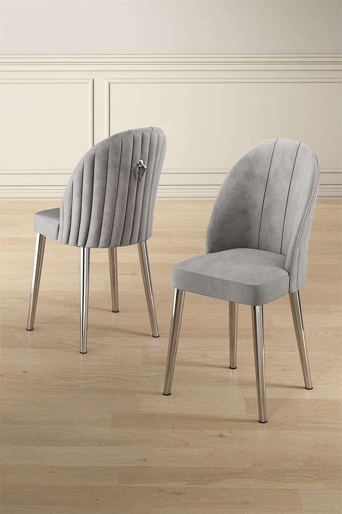 Hanah Home Set stolica Mara, 45x91x42 cm, 6 komada, Srebrno-sive boje