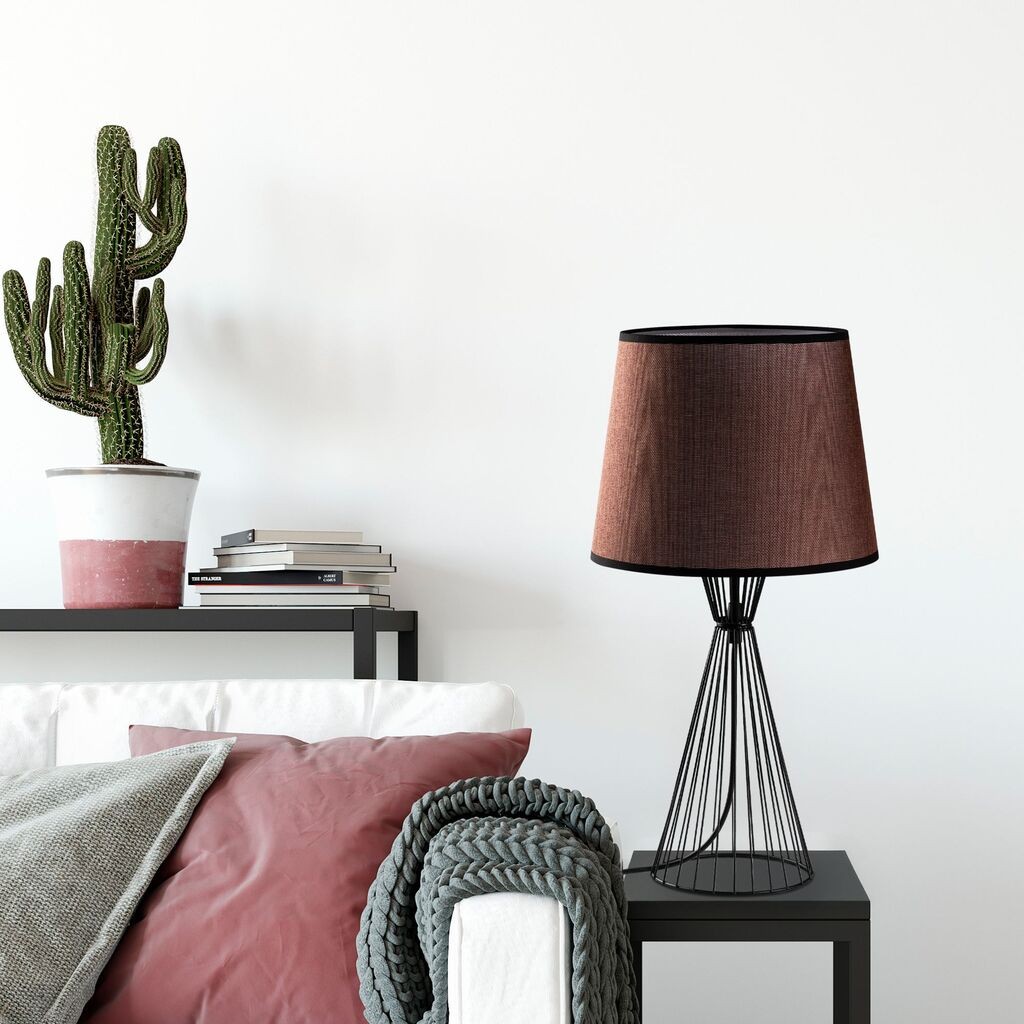 Opviq Stona lampa Telis-5372, 28x28x55 cm, IP20, Braon-crna