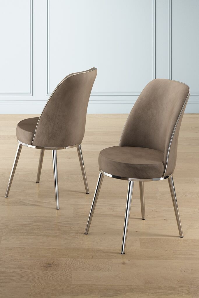 Hanah Home Set stolica Pefa, 45x91x42 cm, 2 komada, Srebrno-smeđe boje