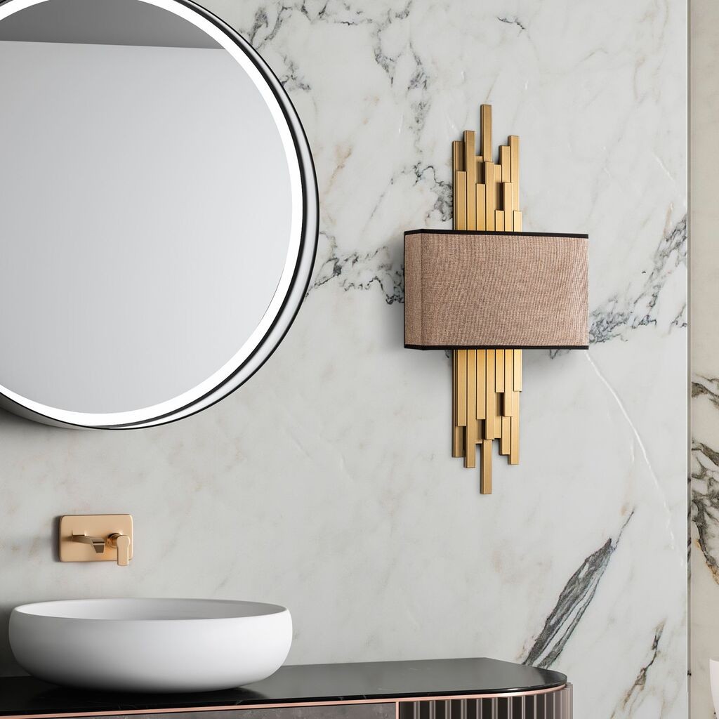 Opviq Zidna lampa Axis-15112, 35x75x10cm, IP20, Zlatno-smeđa boje