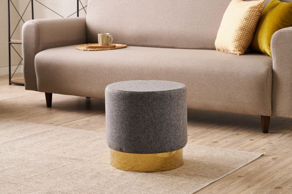 Atelier del Sofa Tabure Bodrum, O40x40cm, Sivi