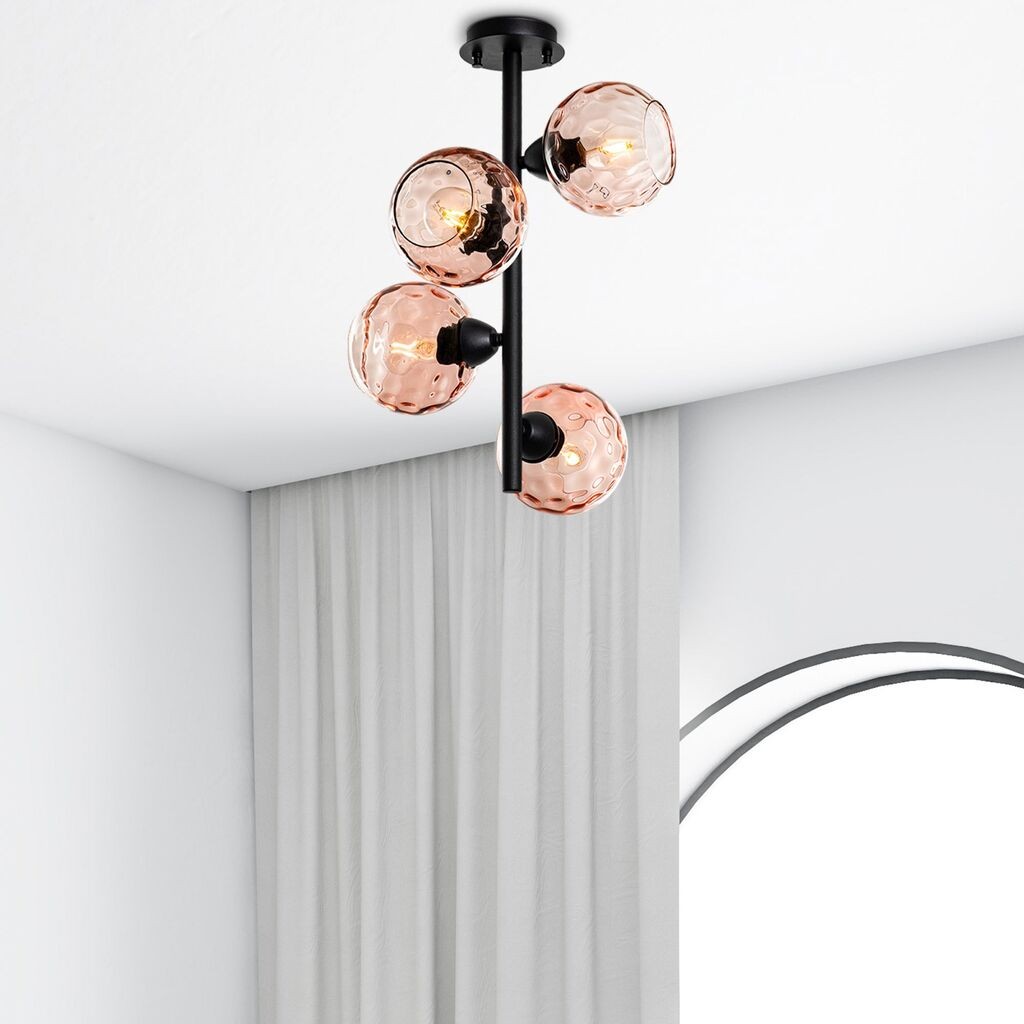 Opviq Luster Benek-15-14493, 40x40x55cm, IP20, Crno-rozi