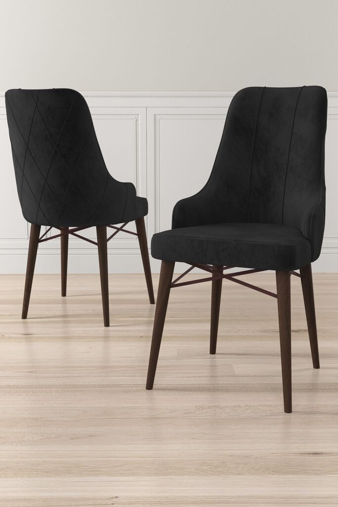 Hanah Home Set stolica Neta, 46x95x42 cm, 6 komada, Braon-crne