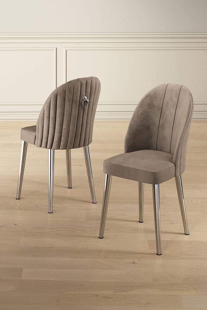 Hanah Home Set stolica Mara, 44x90x42 cm, 2 komada, Srebrno-smeđe boje