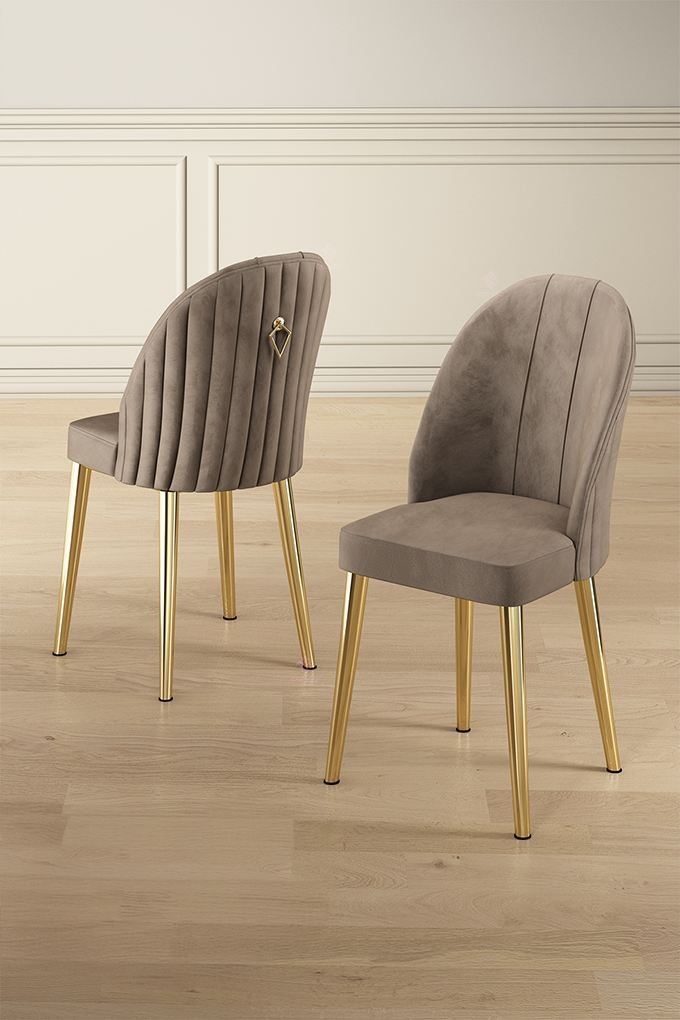 Hanah Home Set stolica Mara, 45x91x42 cm, 6 komada, Zlatno-smeđe boje