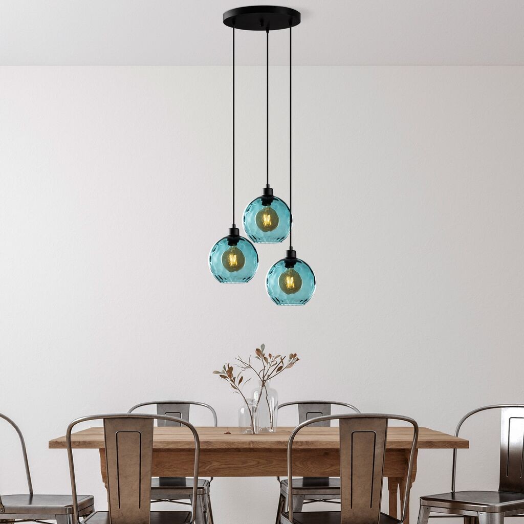 Opviq Luster Benek-20-14322, 44x44x120, IP20, Crno-plavi