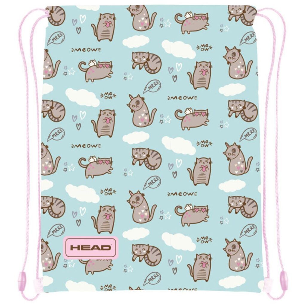 Head Torba za patike za devojčice Meow, 40 x 33 cm, Svetloplava