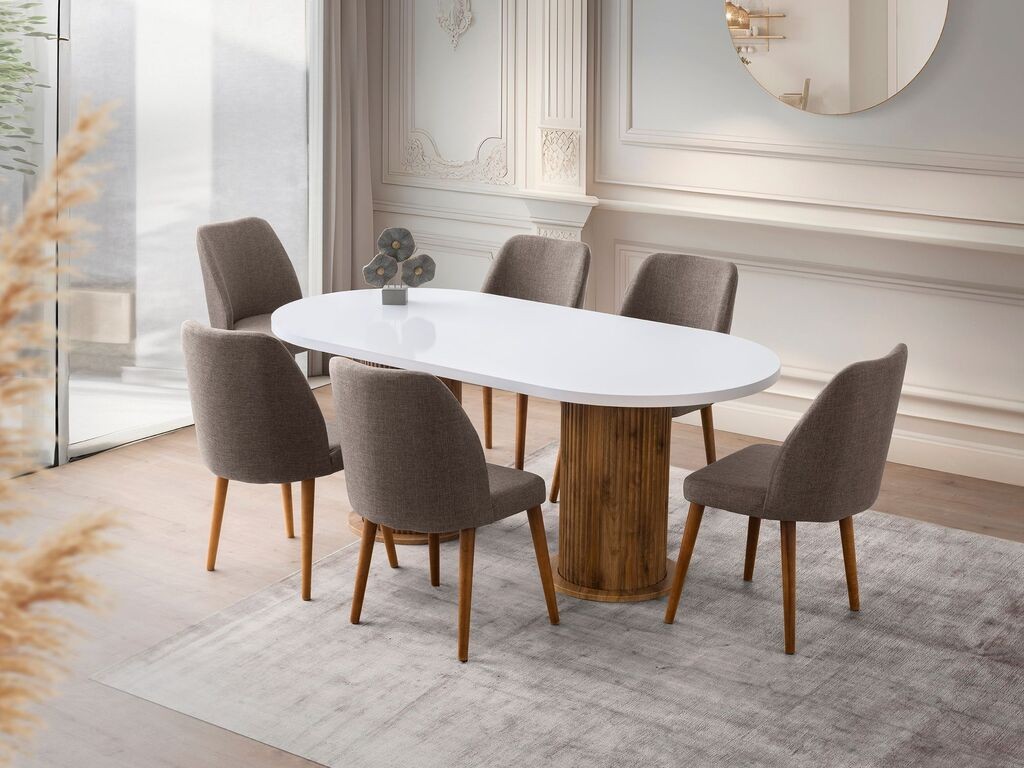 Hanah Home Trpezarijski sto Milas-2992, 180x77x90 cm, Beli