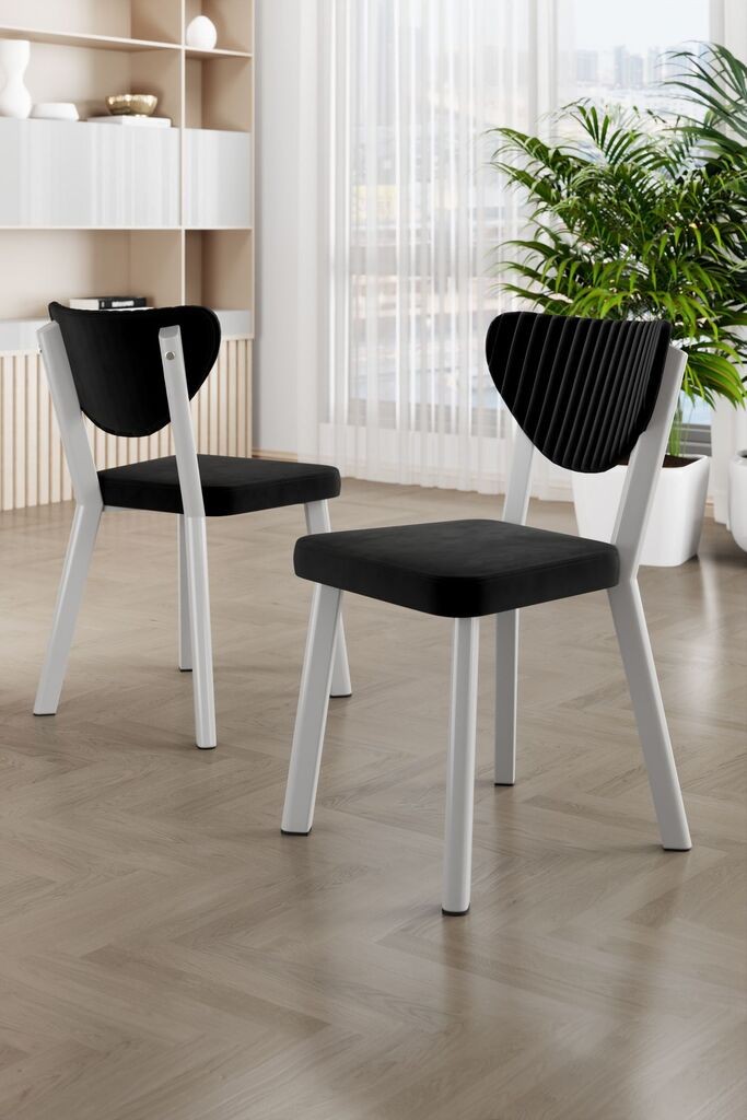 Hanah Home Set stolica Arfe, 37x104x77 cm, 6 komada, Crne