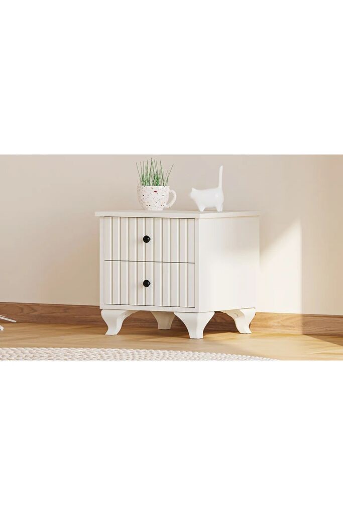 Hanah Home Noćni stočić Rb-185-08, 45x45x40 cm, Beli