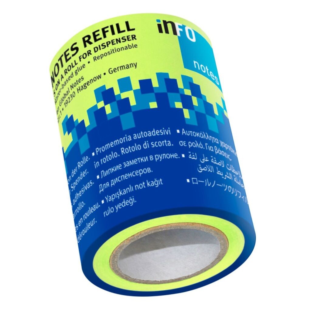 Info Samolepljivi blokčić u rolni, 60mmx10m, Zeleni