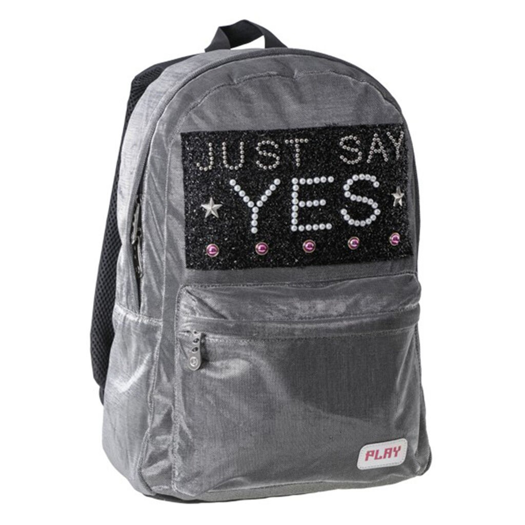 Play Školski ranac Just say yes Pop fashion, 43x30x20cm, Tamnosivi