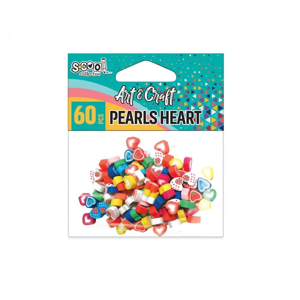 S-cool Perle u obliku srca Art&Craft, 60 komada