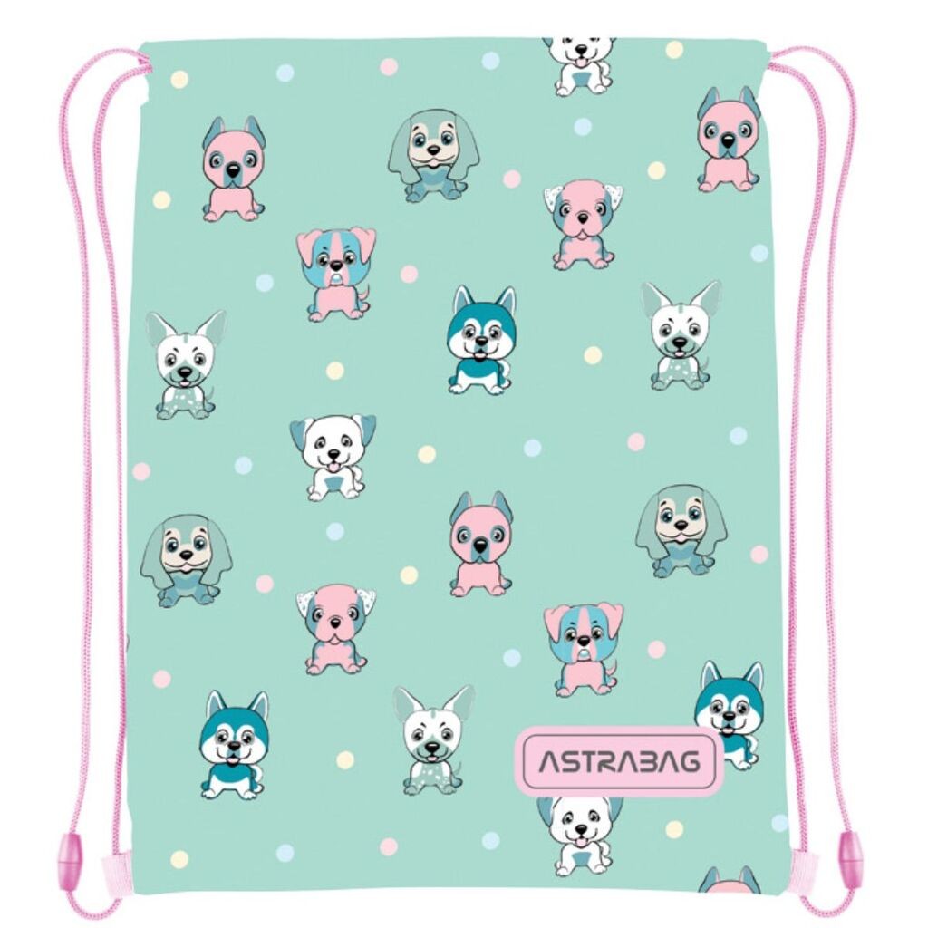 Astrabag Torba za patike za devojčice Puppie World, 40 x 33 cm, Svetloplava