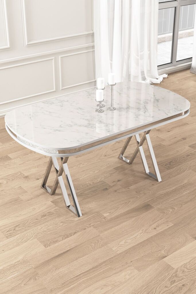 Hanah Home Trpezarijski sto Zae, 168x76x90 cm, Hrom