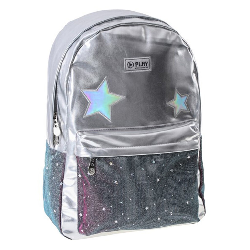 Play Školski ranac Silver star Pop fashion, 43x30x20cm, Srebrne boje
