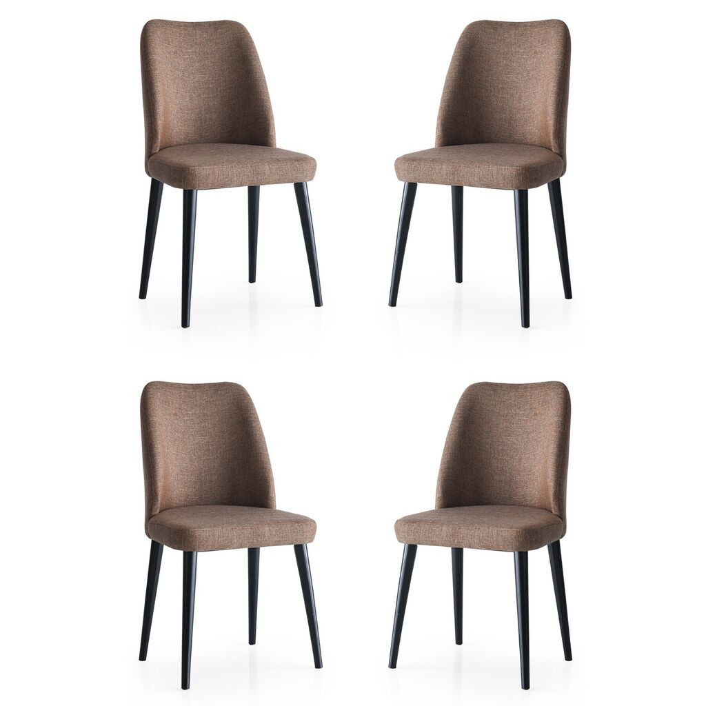 Hanah Home Set stolica Luna-673, 75x62x102 cm, 4 komada, Smeđe