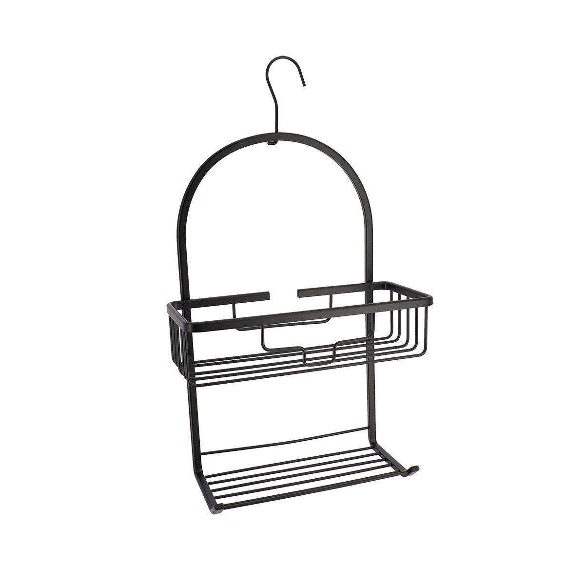 TENDANCE Žičana polica sa dva nivoa i kukom 49.5x28x12.5cm, Crna