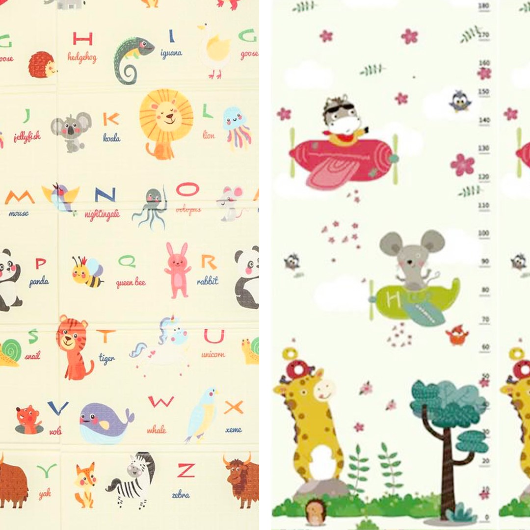 Playtime Sklopiva dvostrana podloga Avioni i ABCeda, 150x180x1 cm