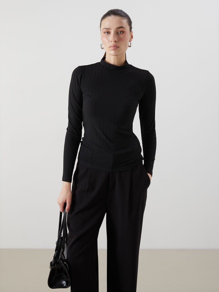 LC Waikiki Ženska majica W5AL19Z8-CVL, Crna