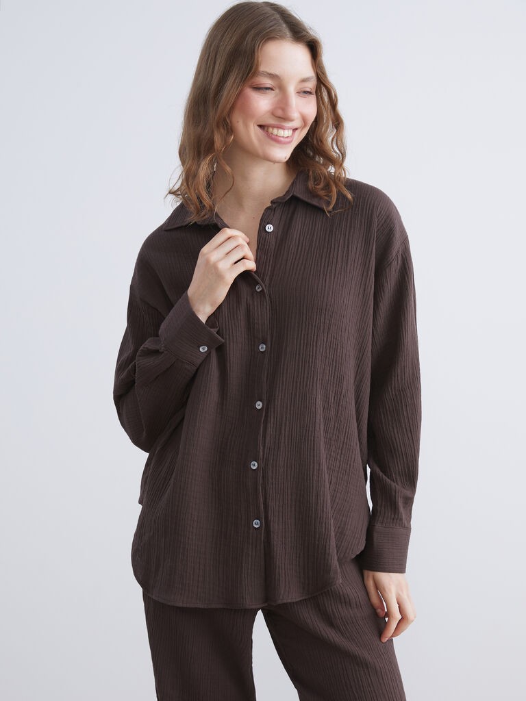 LC Waikiki Ženska košulja W5JL01Z8-D2N, Braon