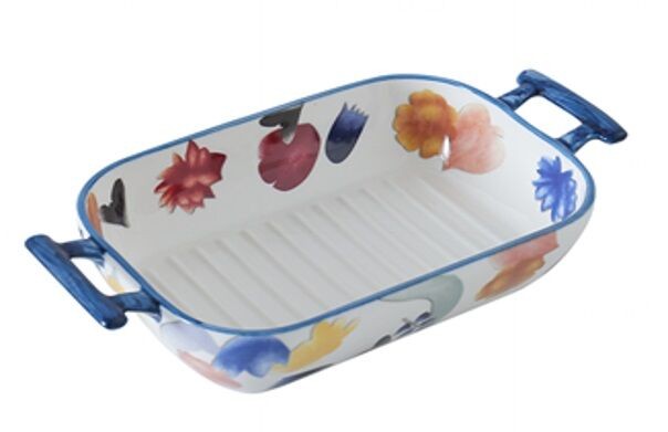 Asch Vatrostalna posuda 6133, 25,5X20X5,5cm, Pravougaona, Belo-plava