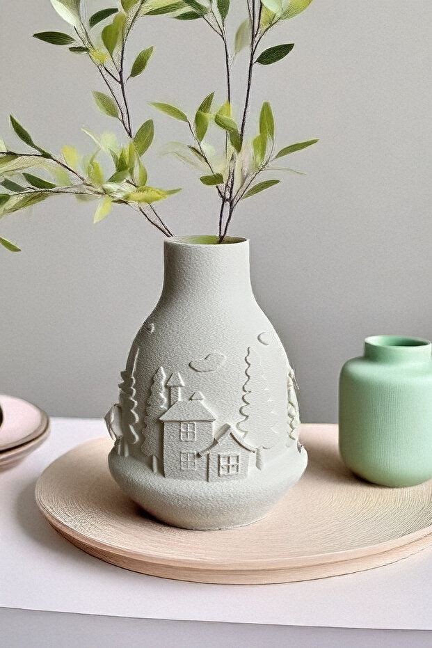 Aberto Design Vaza Winter Village, Siva