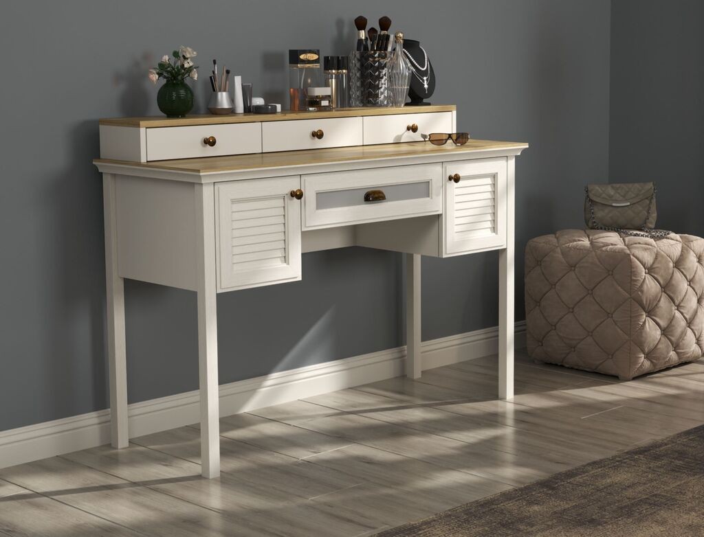 Hanah Home Sto za šminkanje FRN-21032, 132x91.4x50 cm, Krem