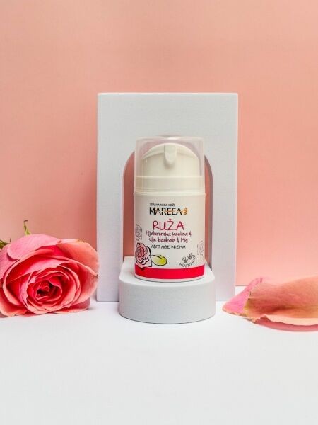 Mareea Prirodna Anti Age krema za zrelu koži sa ružom, baobabom i magnezijumom, 50 ml