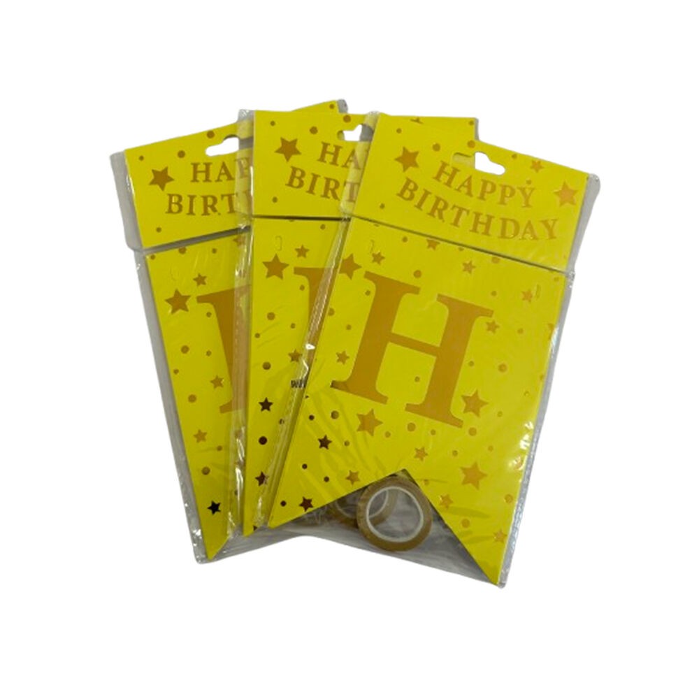 Asch Rođendanska zavesa Happy Birthday, 1 komad, Žuto-zlatna