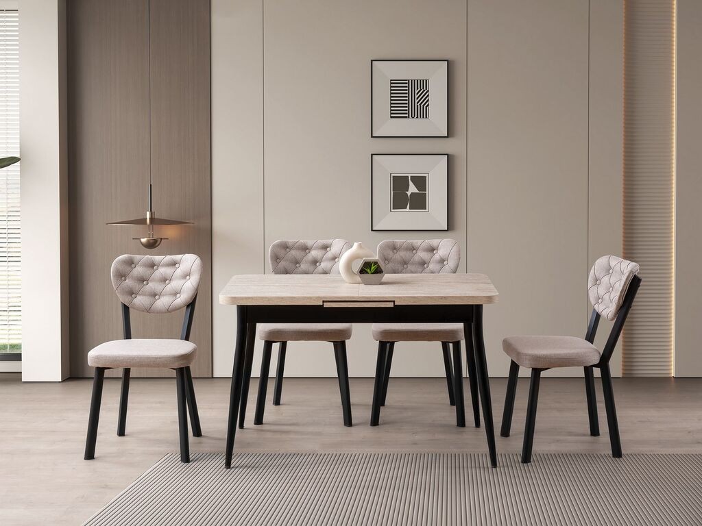 Hanah Home Trpezarijski sto na razlvačenje Ay 1186, 120x75x70 cm, Bež