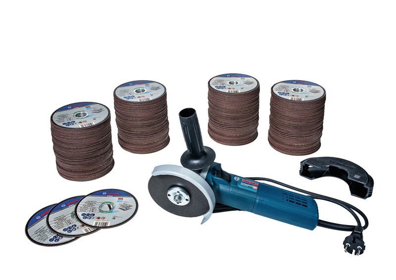 Bosch Ugaona brusilica GWS 9‑125, 900W + Set reznih ploča, 400 komada