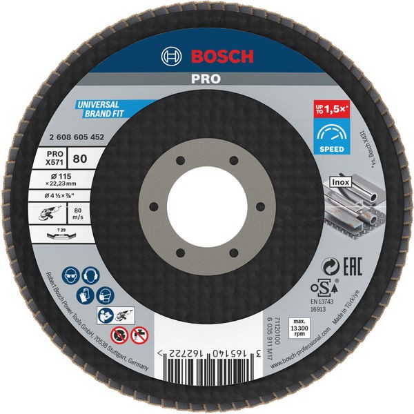 Bosch Brusni disk X571, 115 mm, G80, 10 komada