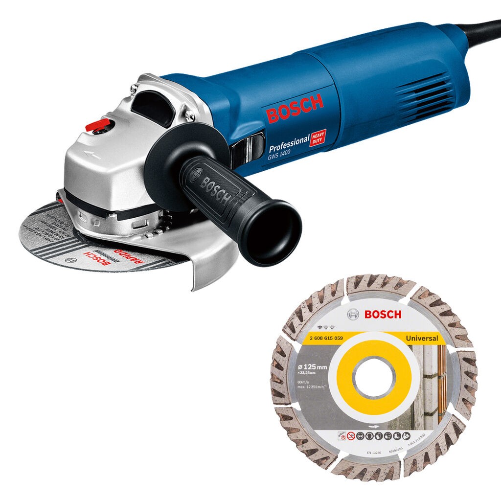 Bosch Ugaona bursilica GWS 1400 + Dijamantski brusni disk 0615990N1V