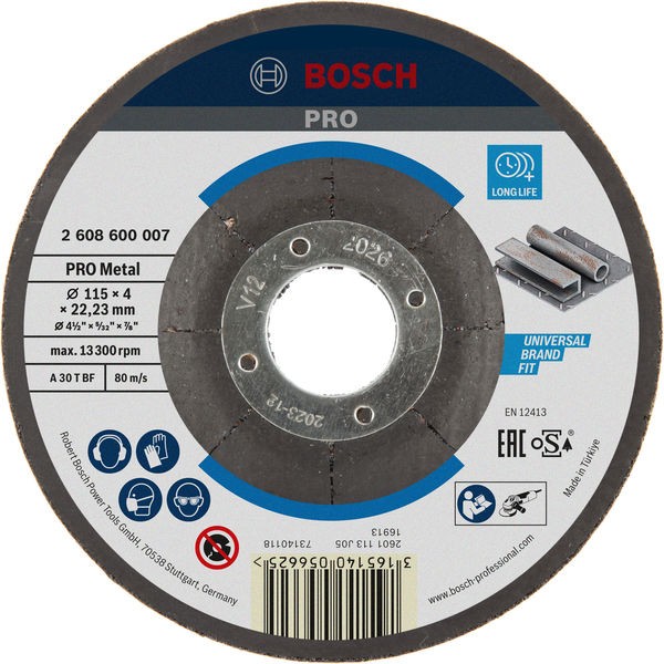Bosch Metal brusna ploča PRO, 115x4 mm 2608600007