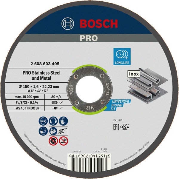 Bosch Rezna ploča PRO Stainlesss 150x1.6 mm 2608603405, 25 komada