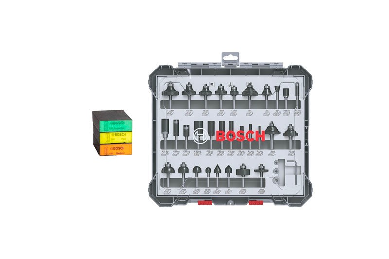 Bosch Set univerzalnih bitova, 30 komada + Sunđeri, 3 komada