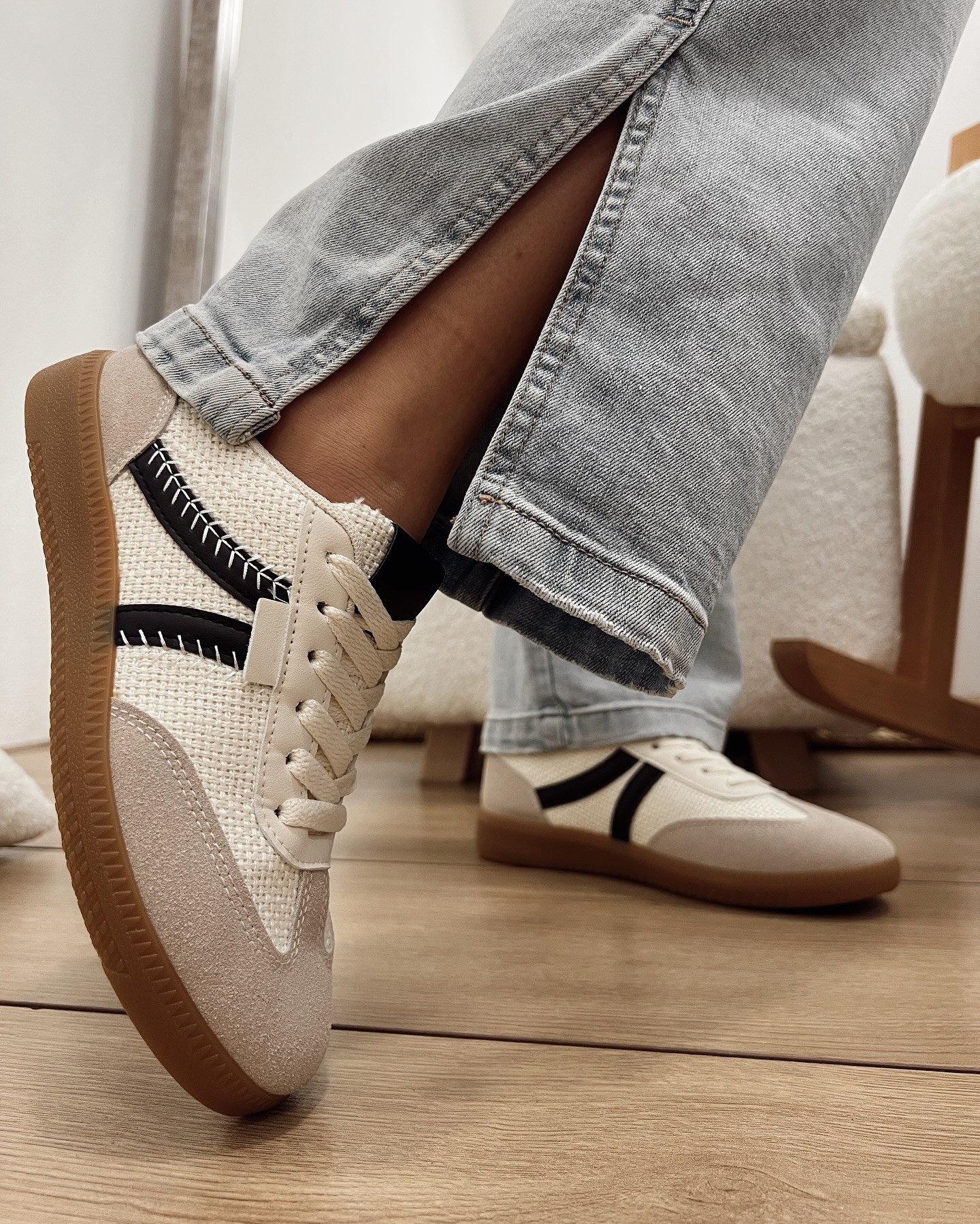 HOP HOP SHOP Ženske patike E834, Crno-Bež