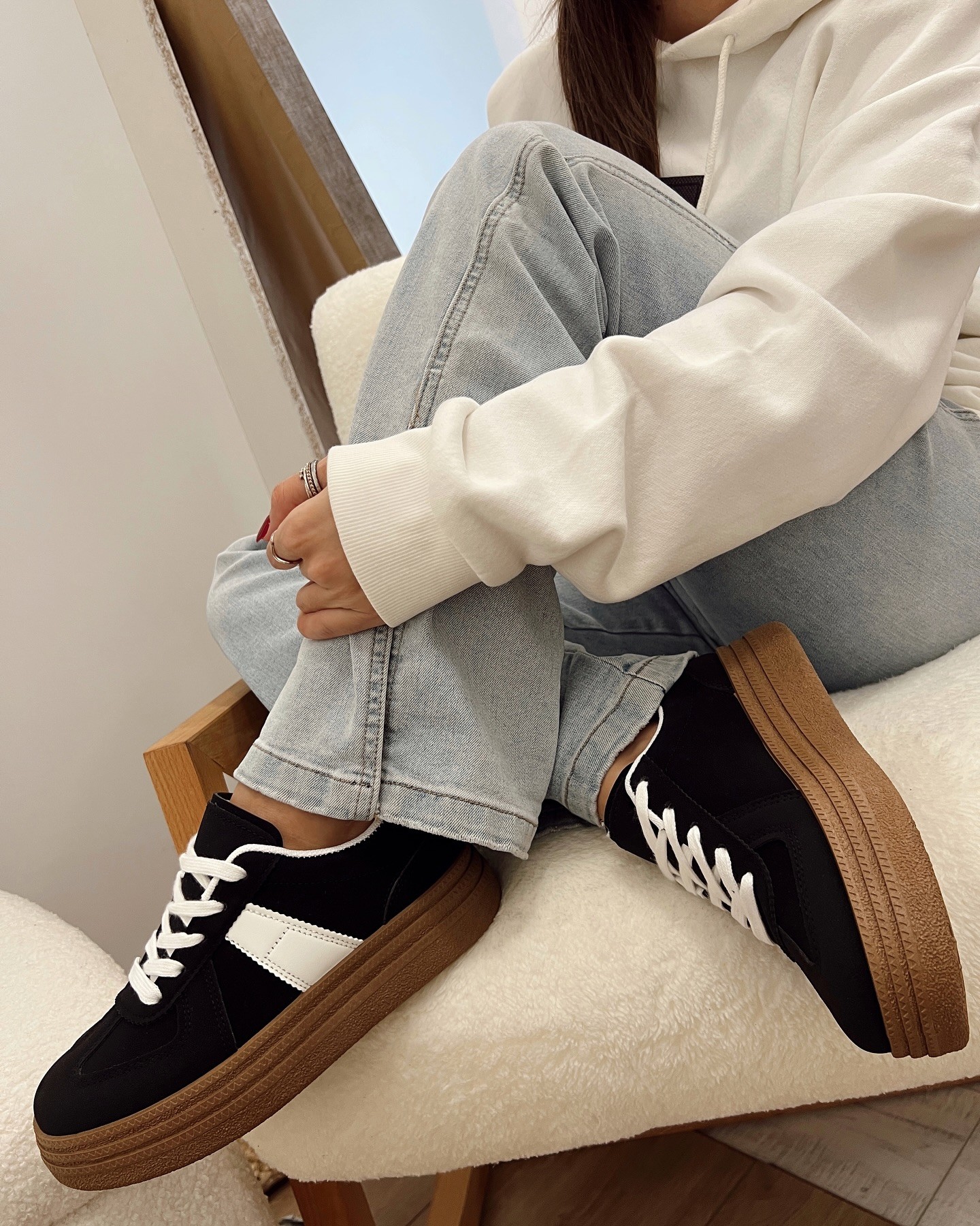 HOP HOP SHOP Ženske patike E831, Crne