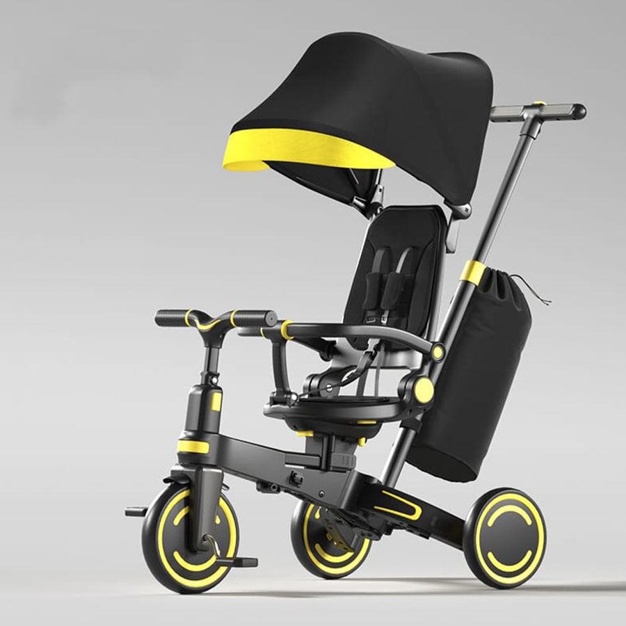 Eurobajk Tricikl za decu Model 2 i balans bicikl 9u1, Crni